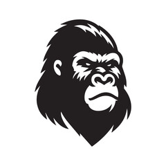 gorilla logo, editable vector image