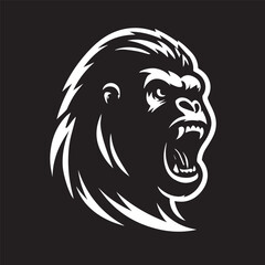 gorilla logo, editable vector image