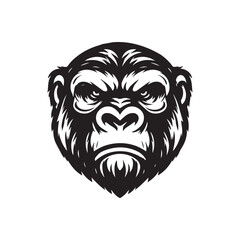 gorilla logo, editable vector image