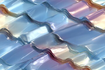 Photo realistic glossy metal roofing sheets in light tones, 8k resolution, perfect for architecture, construction, and industrial design projects.