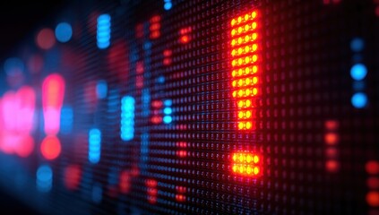 Digital display with red exclamation mark