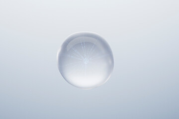  3D Render of Single Floating Cell on Light Background