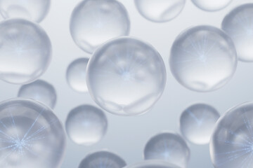  3D Render of Multiple Floating Cells in Cluster