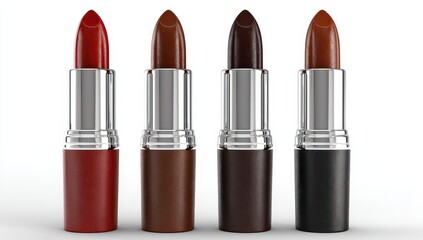 Obraz premium Four lipstick shades in metallic tubes