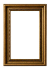 Ornate Vintage Gold Picture Frame Perfect for Art Display and Decoration, Isolated on Transparent and White Background