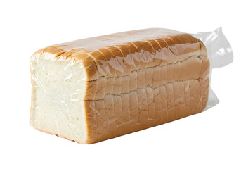 Sliced Loaf of Bread in Plastic Packaging isolated on transparent baackground