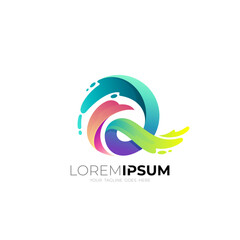 bird logo in a circle and very beautiful color, eagle colorful logos