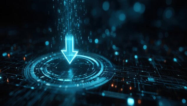 Download symbol on a digital circuit board