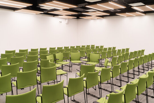Conference Room Space with Green Chairs