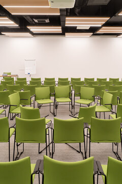 Conference Room with Green Chairs