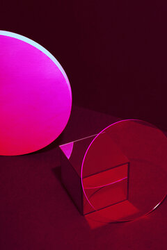 Modern abstract geometric still life image with material objects
