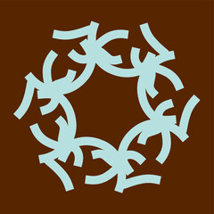 Obraz premium Blue Radial Motif on Brown Background