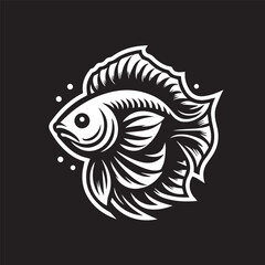 Fototapeta premium fish logo, editable black and white vector