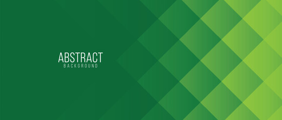 Abstract green geometric banner background with square pattern. Vector illustration