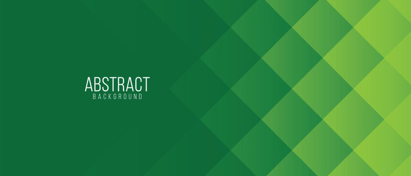 Abstract green geometric banner background with square pattern. Vector illustration