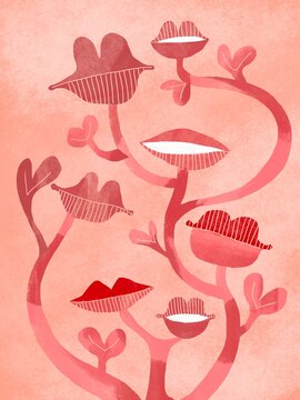 Magic plant  with lips