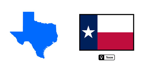 texas map and flag vector isolated on transparent background