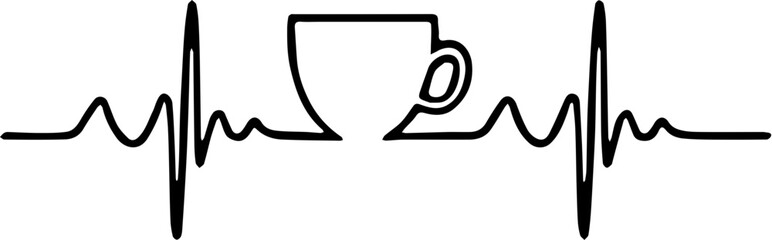 Fototapeta premium vektor line art of cup coffe