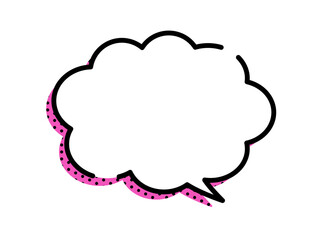 ポップな影付きの雲の吹き出し