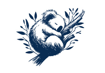 Koala hand drawn sketch vector illustration
