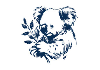 Koala hand drawn sketch vector illustration