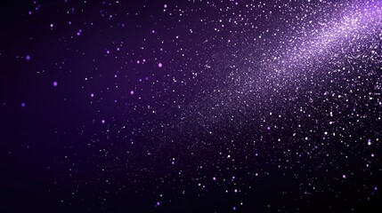Obraz premium Purple and white glittering particles with a dark background.