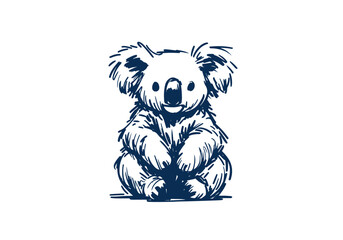 Koala hand drawn sketch vector illustration