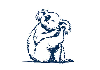 Koala hand drawn sketch vector illustration