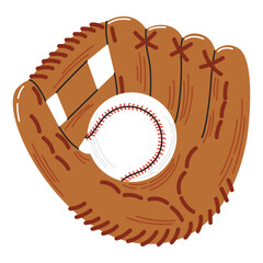 Baseball Glove Holding a Ball – Softball Vector illustration for Sports Design, Branding, and Baseball icon vector illustration design on white background