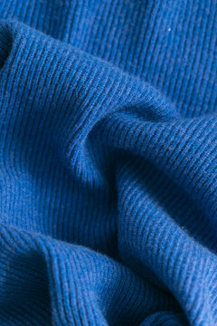 Close up of a blue cashmere pullover