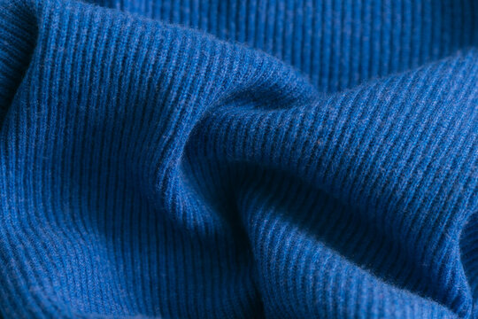 Close up of a blue cashmere pullover