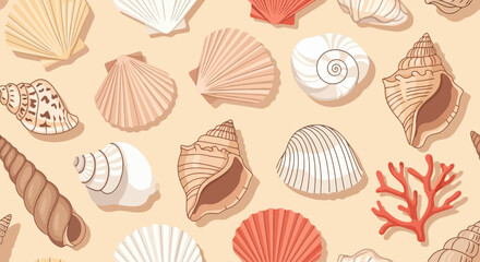 Seashell Harmony: Seamless Beach Pattern