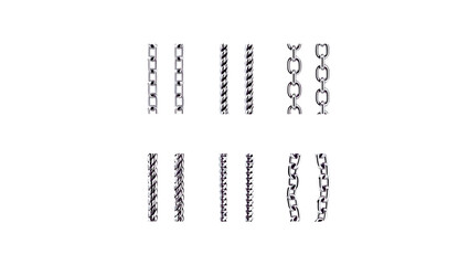 Collection of Chain Link Designs Various Styles and Patterns for Graphic Design Projects