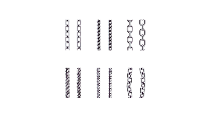 Collection of Chain Link Designs Various Styles and Patterns for Graphic Design Projects
