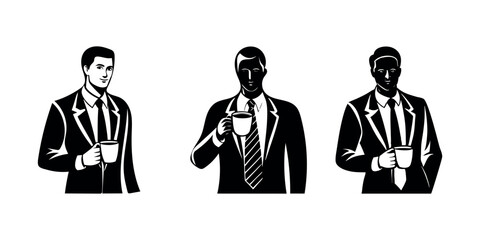 Corporate Man Silhouette Bundle Office Worker Clipart Pack