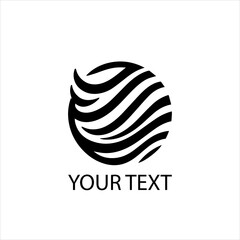 Naklejka premium Minimalist Wind Flow Logo Vector – Abstract Air Symbol in Black on White Background