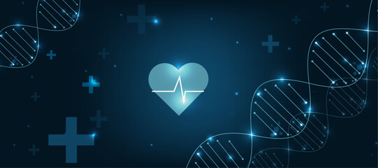 medical background with heartbeat medical icon © biswas