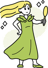 美意識と自己肯定感が高い女性をイメージしたイラスト