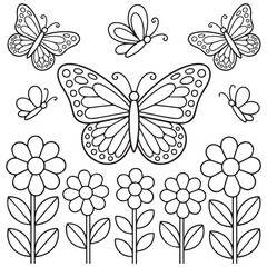 Bold & Easy Simple Flowers Coloring Pages For Kids