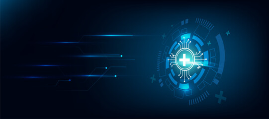 healthcare abstract background with artificial intelligence medical icon