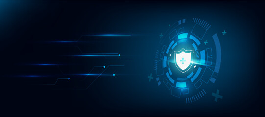 healthcare abstract background with health protection icon