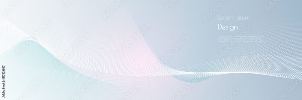 Aufkleber Vector abstract wave line pattern and dot line particle on white, gray color background. Modern graphic design. Flowing halftone, gradient curve shape for data futuristic, technology background