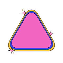 Retro Pink Triangle Frame with Blue and Yellow Borders