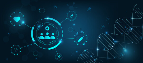 health care medical abstract blue background with healthcare symbol