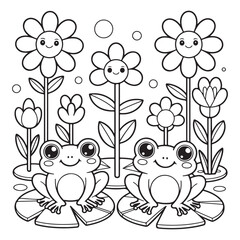 Obraz premium WebBold & Easy Simple Flowers Coloring Pages For Kids 