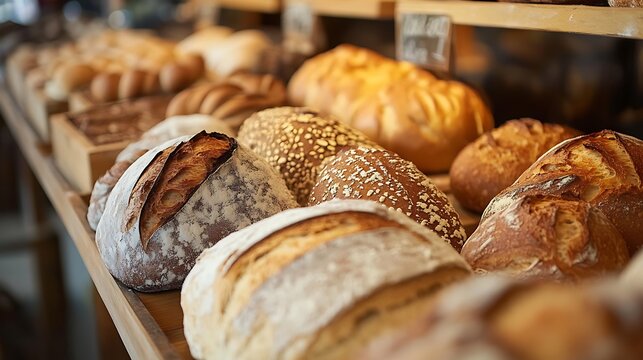 Naklejki A classic old-world bakery where handmade bread is an art of its own