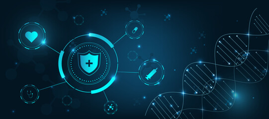 health care medical abstract blue background with healthcare symbol