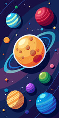 Cosmic Wonders. A vibrant journey through the solar system