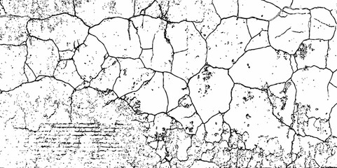 Dust or old grunge concrete building damaged grunge wall black and white texture effect white background.