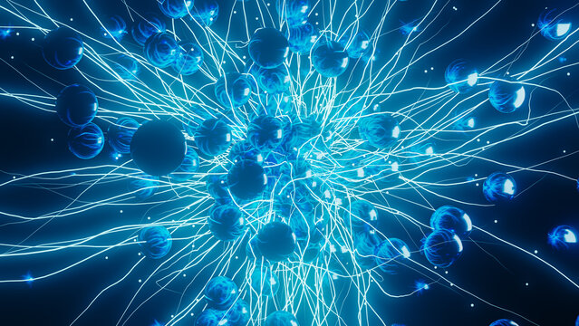 Dynamic electric explosion of particles in an abstract 3D environment